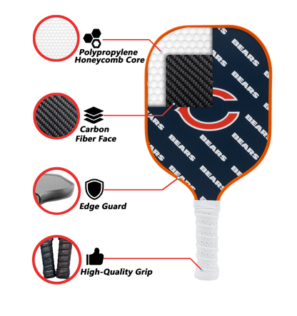 Chicago Bears standard pickleball paddle additional view