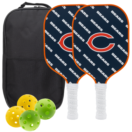 Chicago Bears pickleball paddle set with balls and carry case