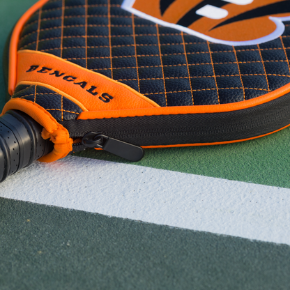 Cincinnati Bengals quilted pickleball paddle cover team name