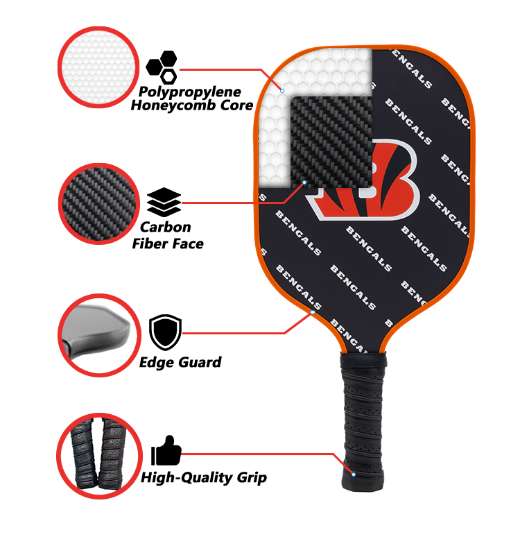 Cincinnati Bengals standard pickleball paddle additional view