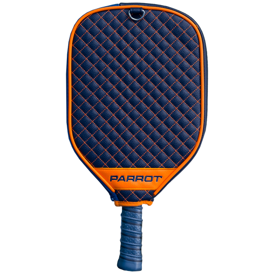 Denver Broncos Navy quilted pickleball paddle cover back view