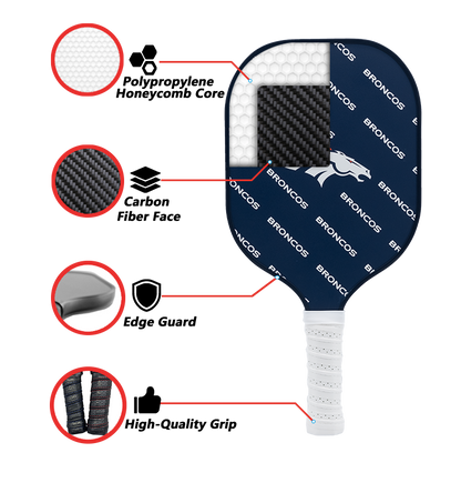 Denver Broncos standard pickleball paddle additional view