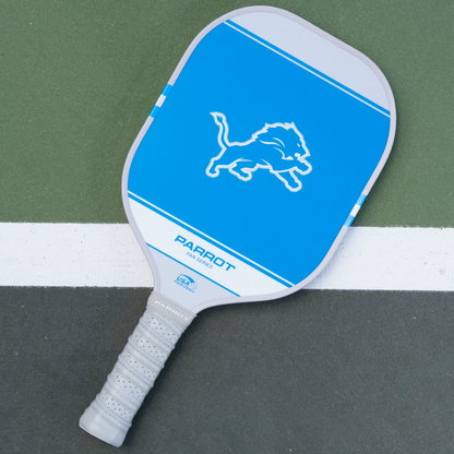 Detroit Lions Sport Plus pickleball paddle back view on the court