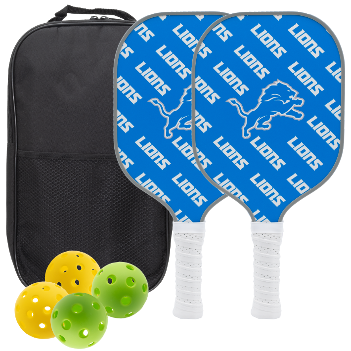 Detroit Lions pickleball paddle set with balls and carry case