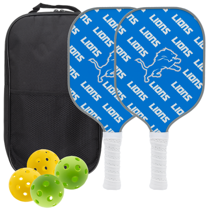 Detroit Lions pickleball paddle set with balls and carry case