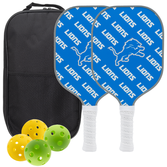 Detroit Lions pickleball paddle set with balls and carry case
