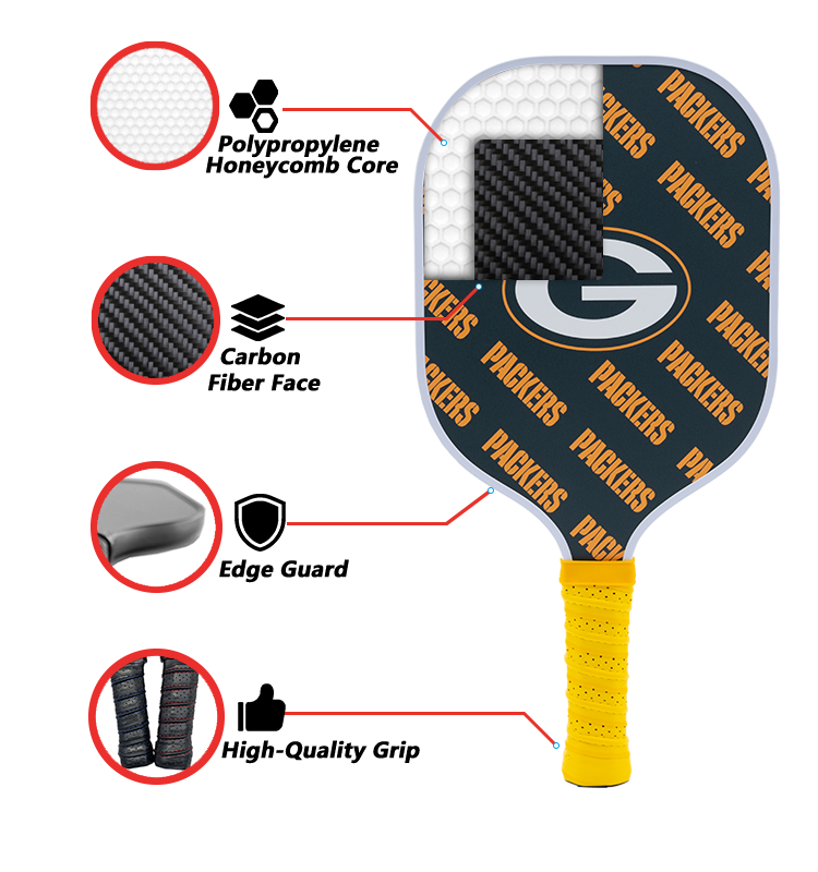 Green Bay Packers standard pickleball paddle additional view