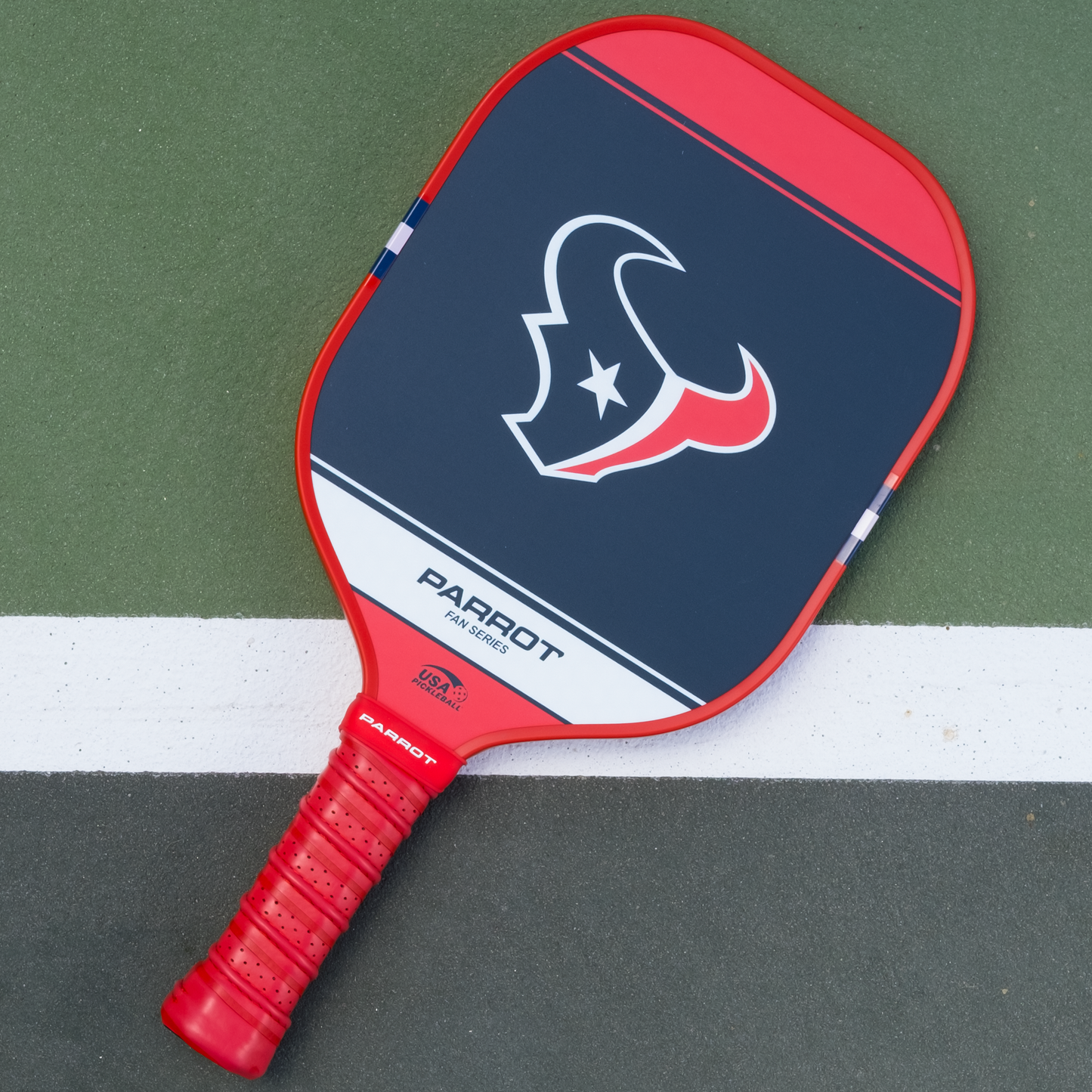 Houston Texans Sport Plus pickleball paddle back view on the court
