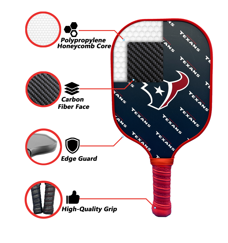 Houston Texans standard pickleball paddle additional view