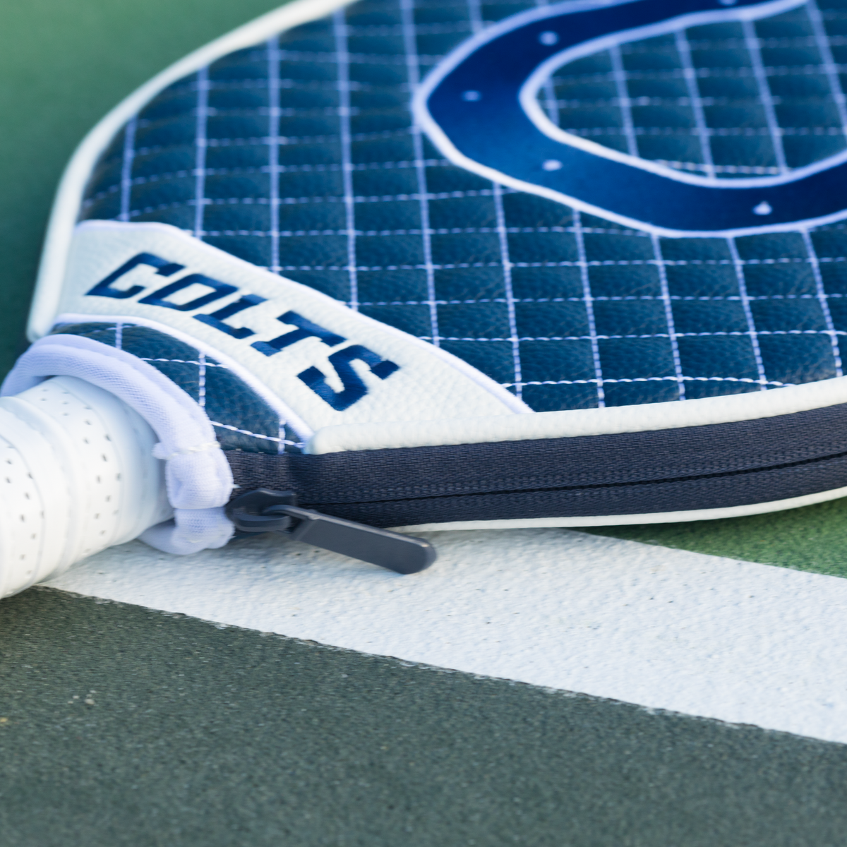 Indianapolis Colts quilted pickleball paddle cover team name