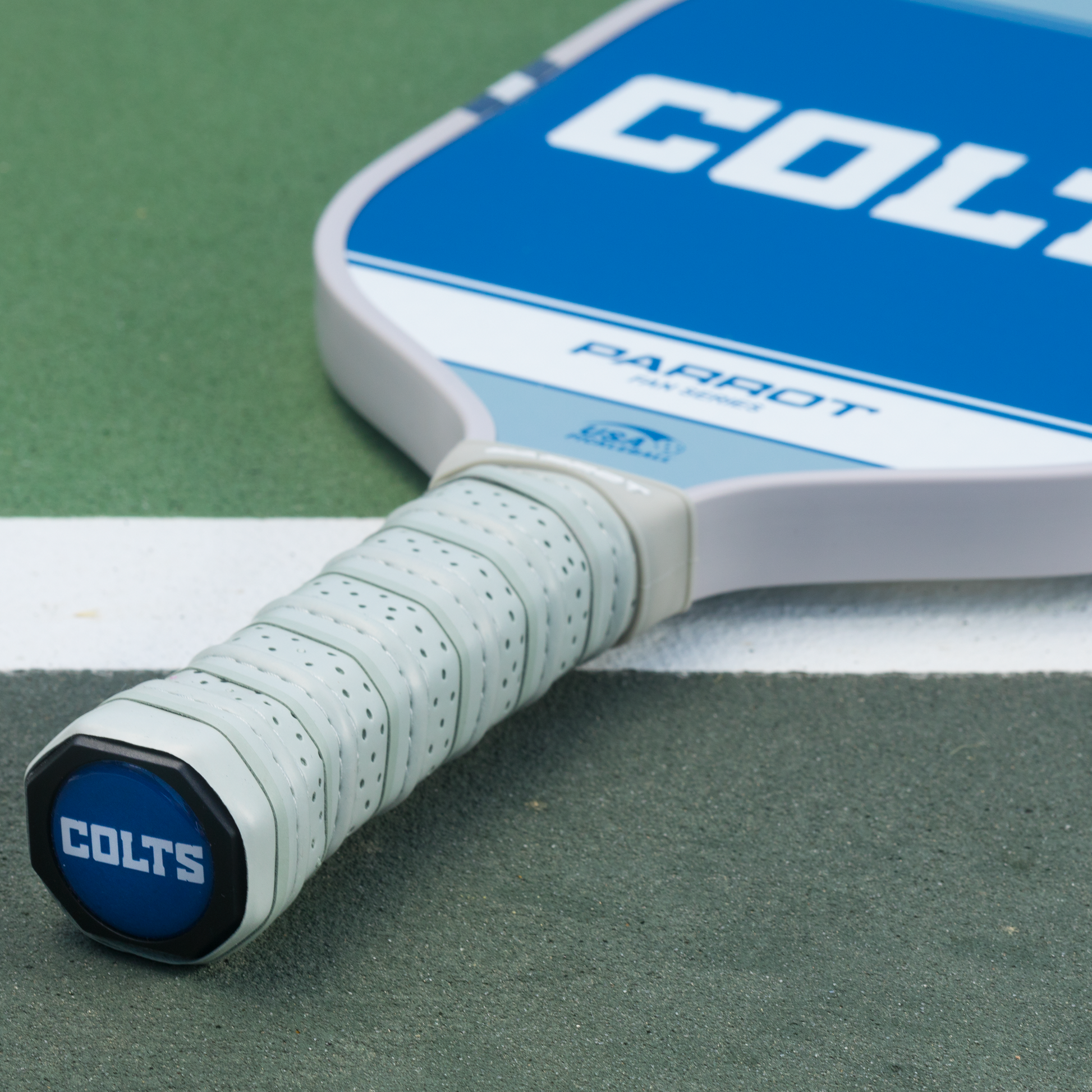 Indianapolis Colts Sport Plus pickleball paddle on the court