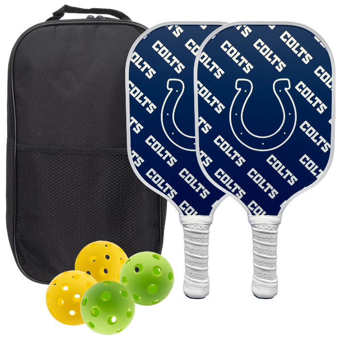 Indianapolis Colts pickleball paddle set with balls and carry case