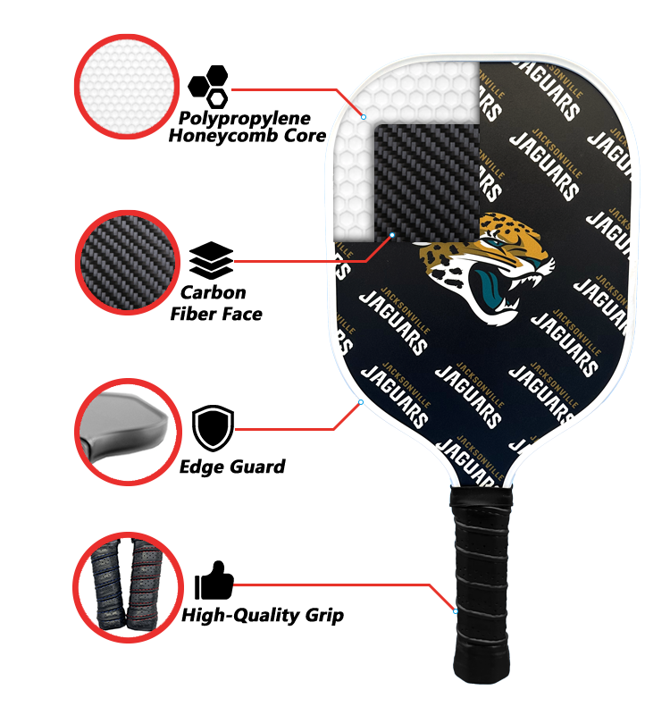 Jacksonville Jaguars standard pickleball paddle additional view