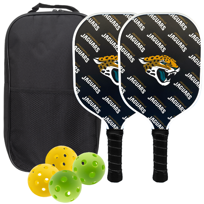 Jacksonville Jaguars pickleball paddle set with balls and carry case