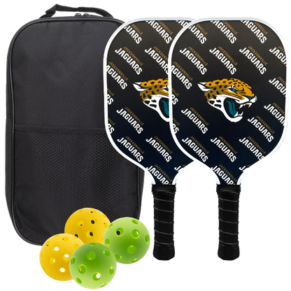 Jacksonville Jaguars pickleball paddle set with balls and carry case