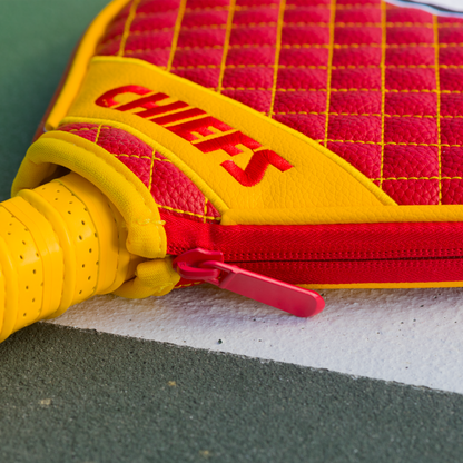 Kansas City Chiefs quilted pickleball paddle cover team name