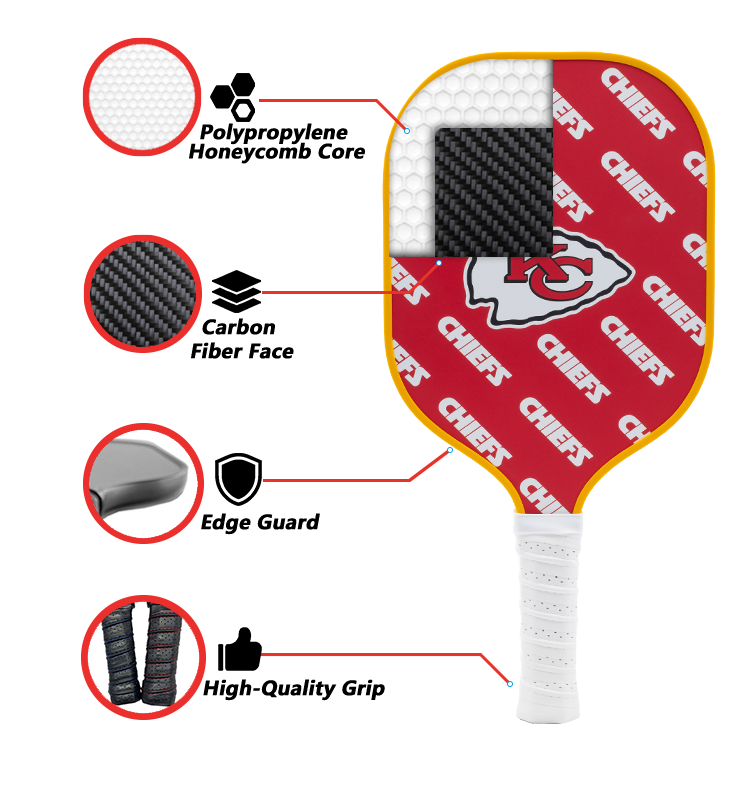 Kansas City Chiefs standard pickleball paddle additional view