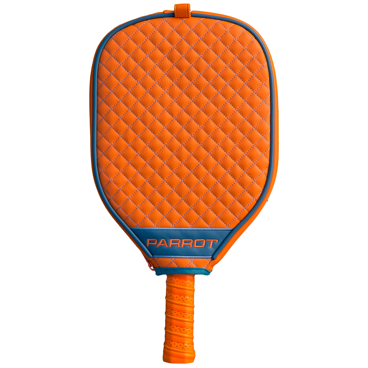 Miami Dolphins Orange quilted pickleball paddle cover back view