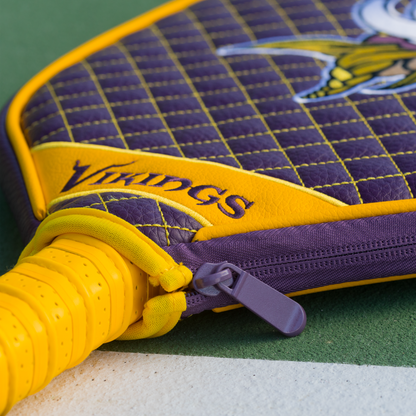 Minnesota Vikings quilted pickleball paddle cover team name