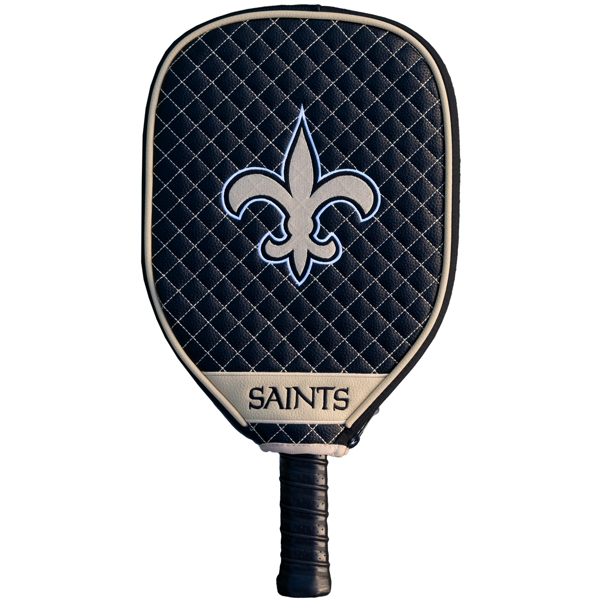 New Orleans Saints quilted pickleball paddle cover