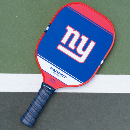 New York Giants Sport Plus pickleball paddle back view on the court
