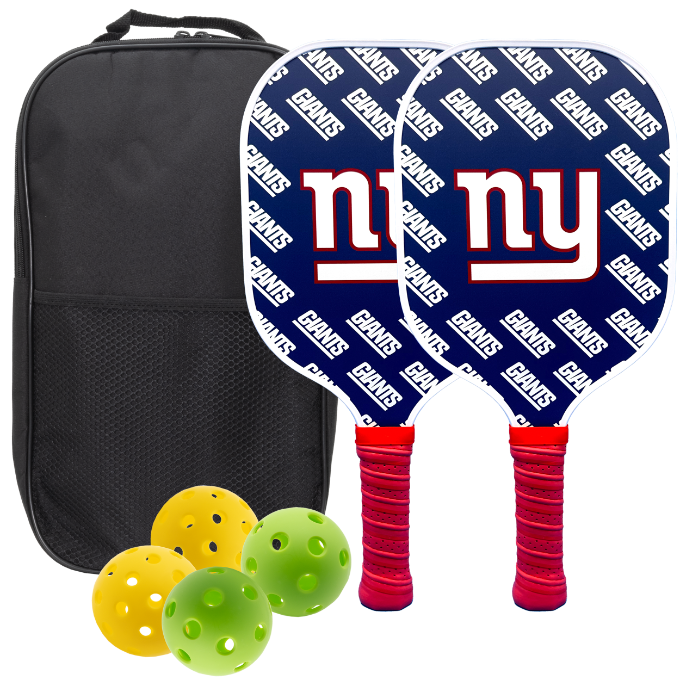 New York Giants pickleball paddle set with balls and carry case
