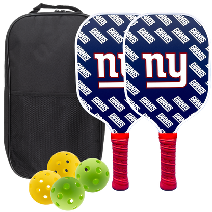 New York Giants pickleball paddle set with balls and carry case