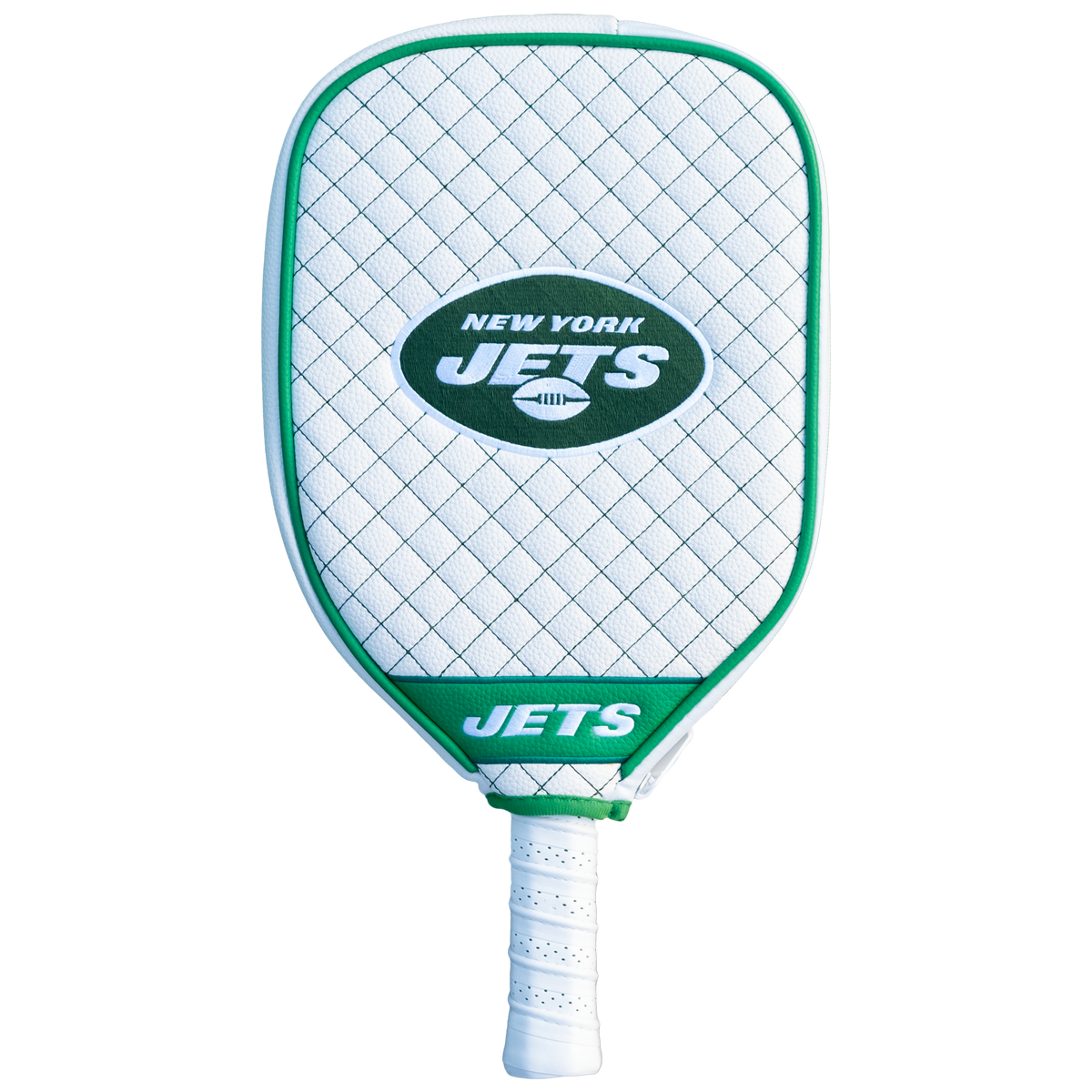 New York Jets White quilted pickleball paddle cover