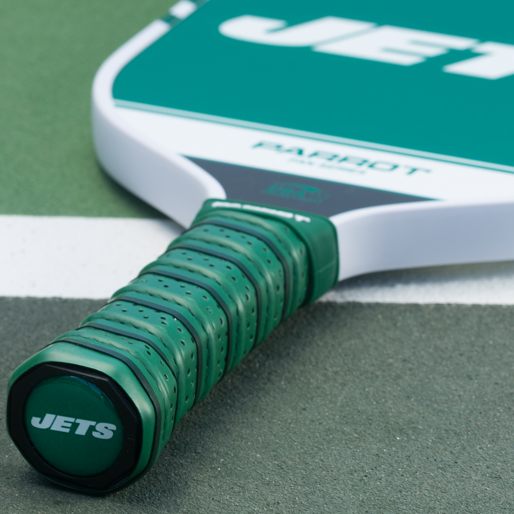 New York Jets Sport Plus pickleball paddle on the court