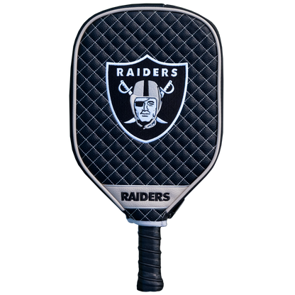 Las Vegas Raiders Black quilted pickleball paddle cover