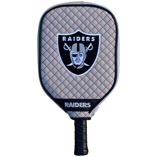 Las Vegas Raiders Silver quilted pickleball paddle cover