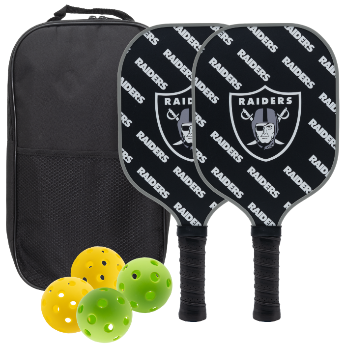 Las Vegas Raiders pickleball paddle set with balls and carry case
