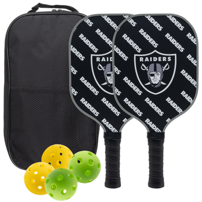Las Vegas Raiders pickleball paddle set with balls and carry case