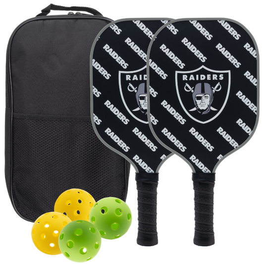 Las Vegas Raiders pickleball paddle set with balls and carry case