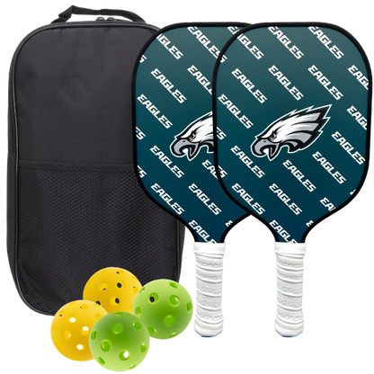 Philadelphia Eagles pickleball paddle set with balls and carry case