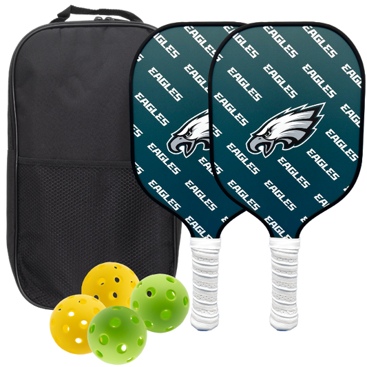Philadelphia Eagles pickleball paddle set with balls and carry case