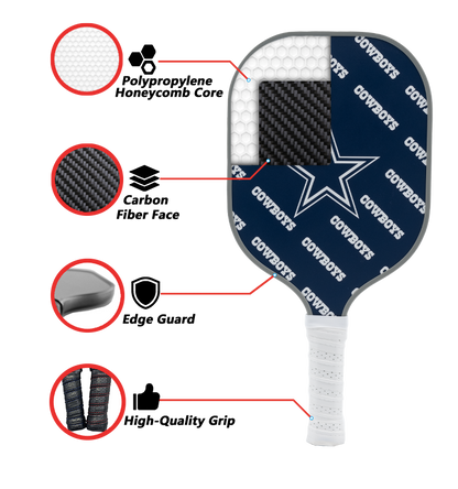 Dallas Cowboys standard pickleball paddle additional view
