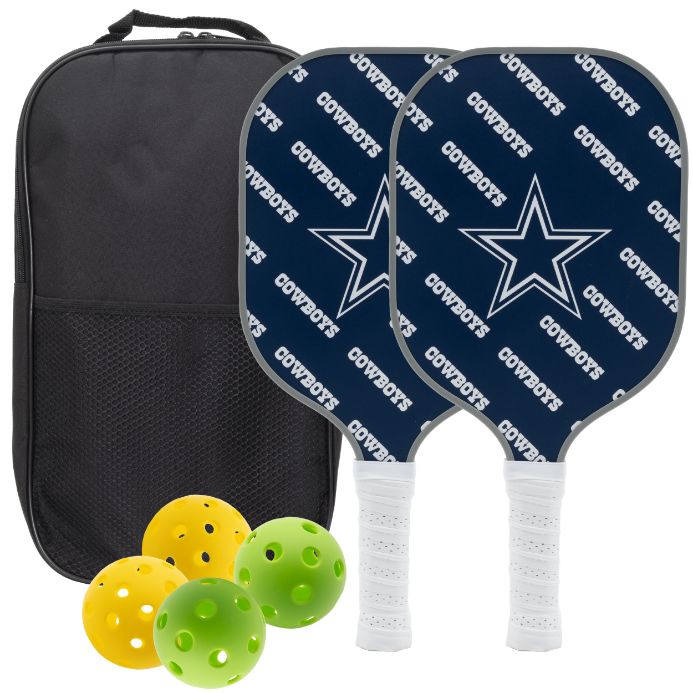 Dallas Cowboys pickleball paddle set with balls and carry case