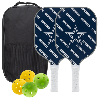 Dallas Cowboys pickleball paddle set with balls and carry case