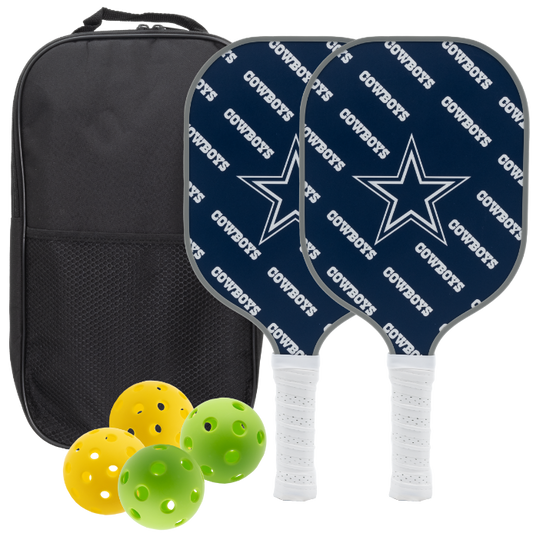 Dallas Cowboys pickleball paddle set with balls and carry case