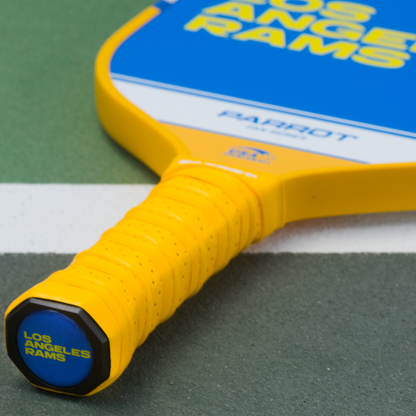 Los Angeles Rams Sport Plus pickleball paddle on the court