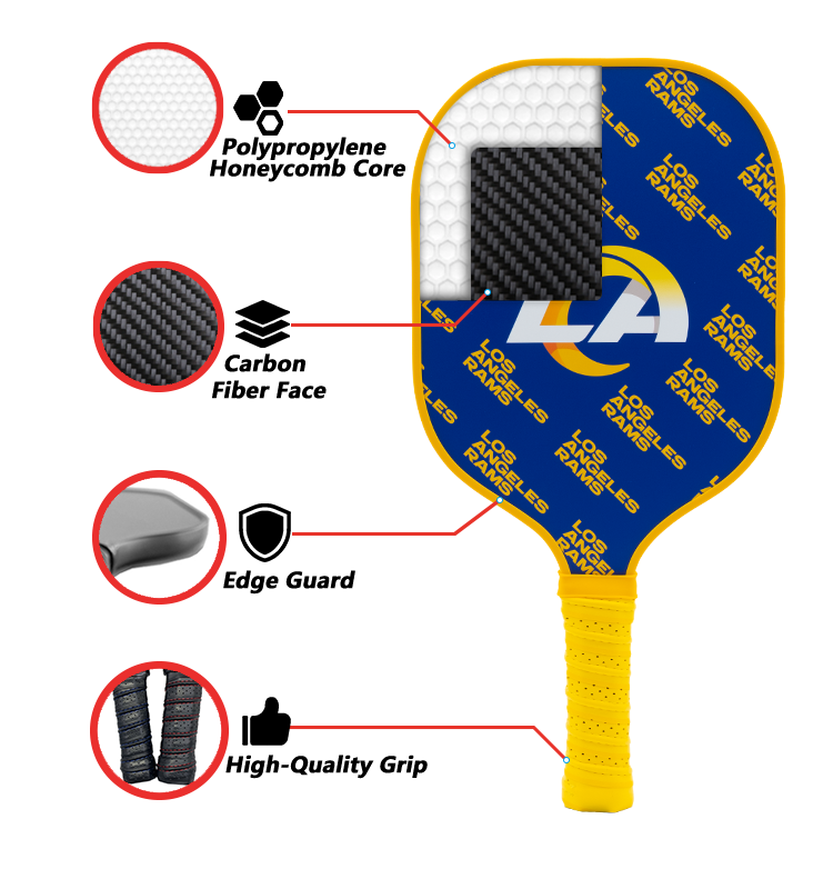 Los Angeles Rams standard pickleball paddle additional view