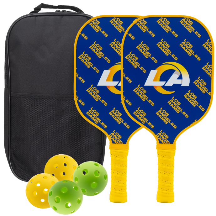 Los Angeles Rams pickleball paddle set with balls and carry case