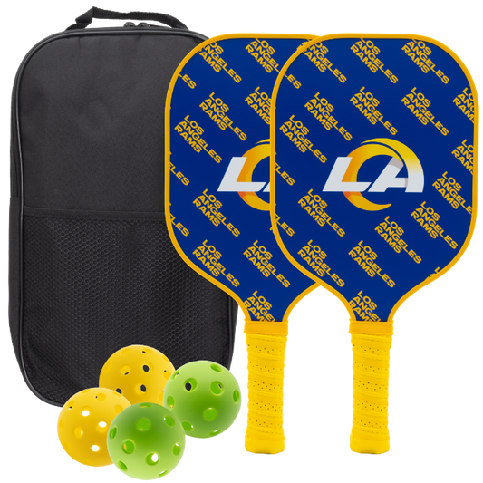 Los Angeles Rams pickleball paddle set with balls and carry case