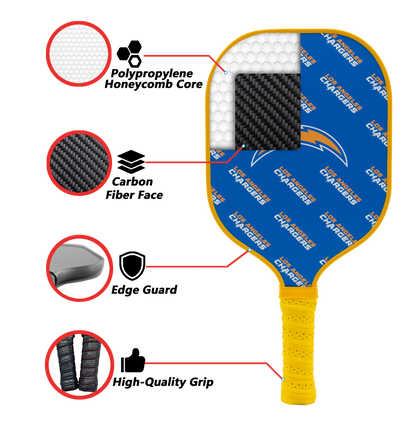 Los Angeles Chargers standard pickleball paddle additional view