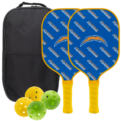 Los Angeles Chargers pickleball paddle set with balls and carry case
