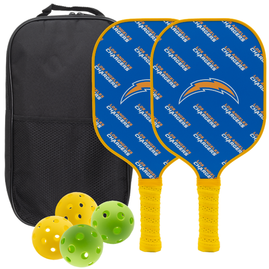 Los Angeles Chargers pickleball paddle set with balls and carry case