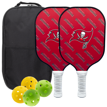 Tampa Bay Buccaneers pickleball paddle set with balls and carry case