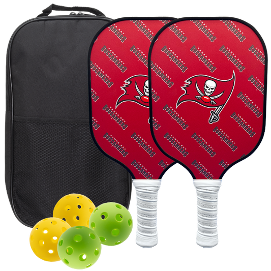 Tampa Bay Buccaneers pickleball paddle set with balls and carry case