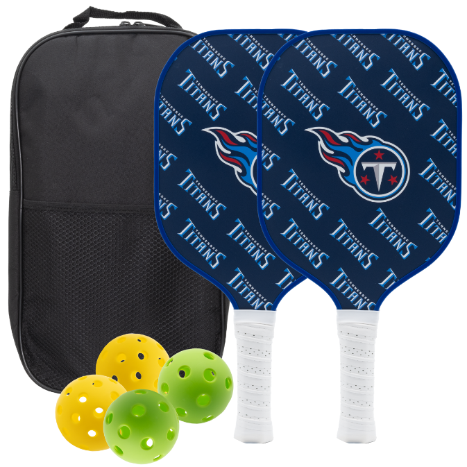 Tennessee Titans pickleball paddle set with balls and carry case